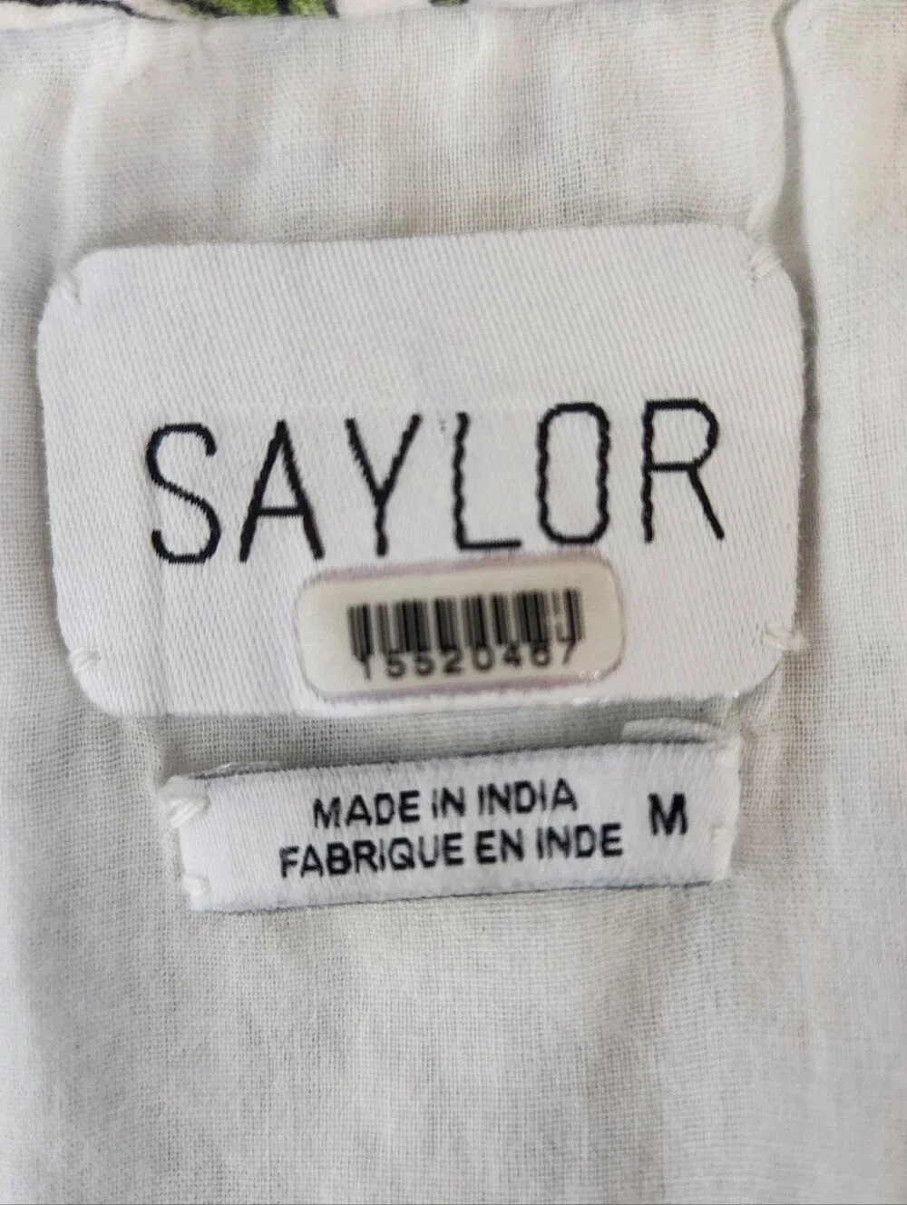 SAYLOR White Floral Puff-Sleeve Mini Dress with Green Print - Picture 14 of 16